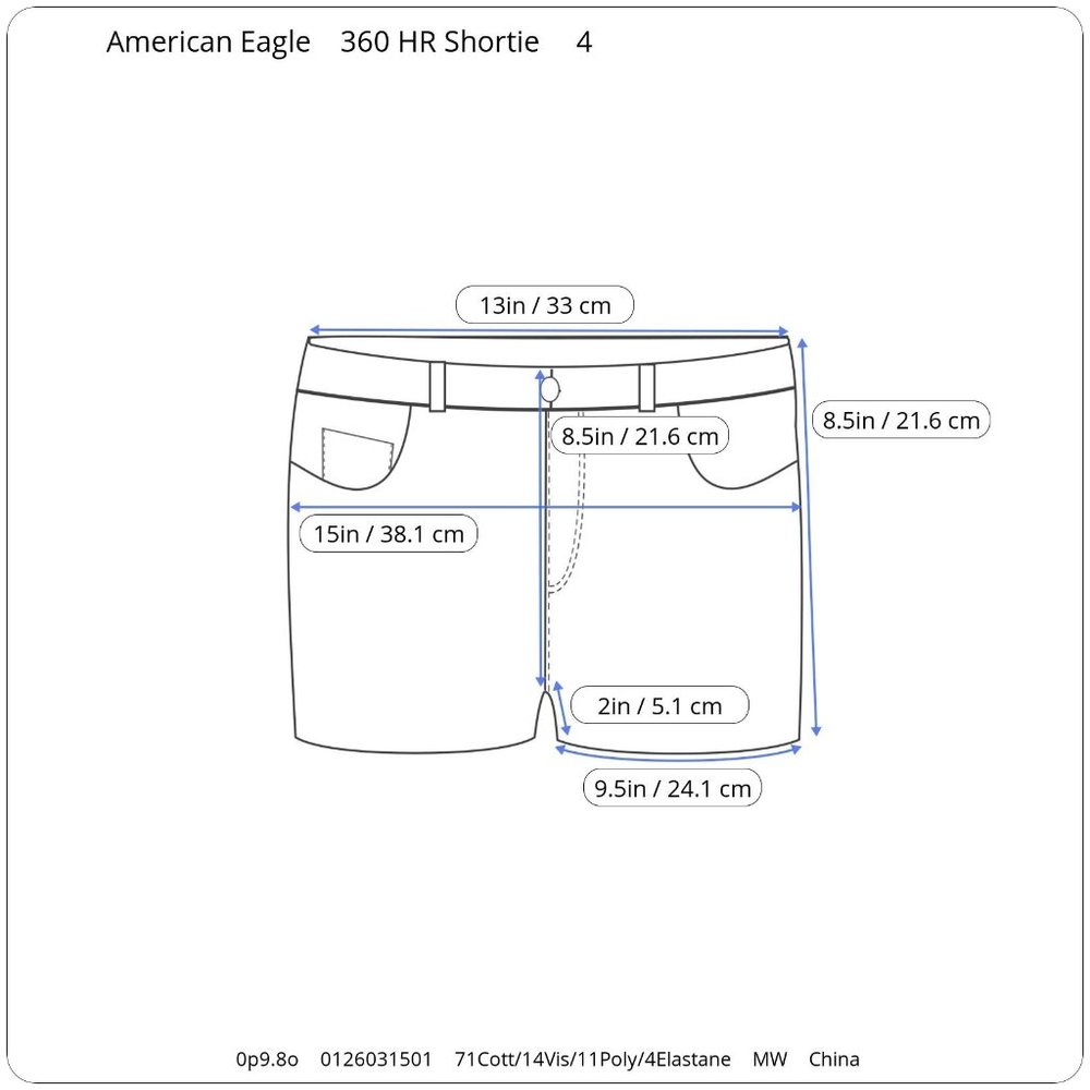 American Eagle Distressed Womens Shorts 4 HiRise Shortie 360 Super Stretch Booty - Picture 7 of 7